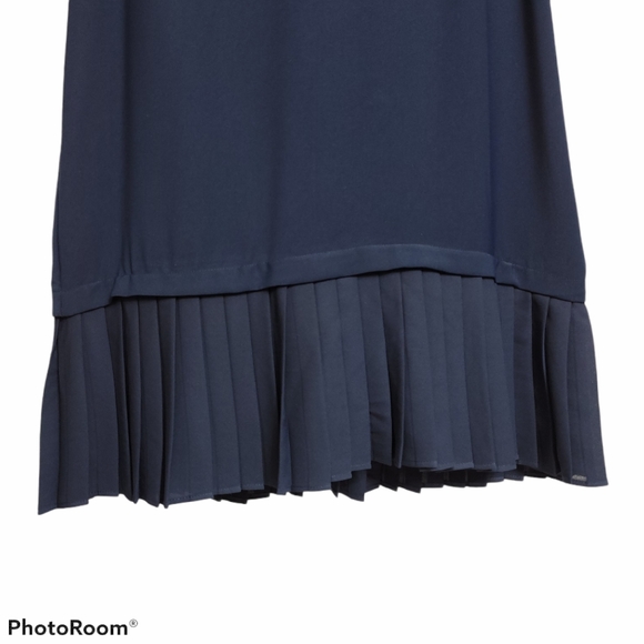 ZARA Navy Blue Pleated Dress, Size XSMALL - Picture 9 of 16